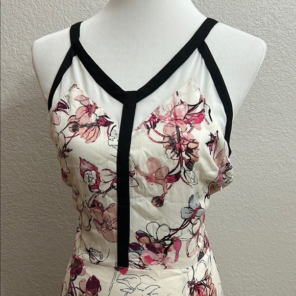 Chelsea 28 Long Floral Maxi Dress with Black Trim - Picture 3 of 5